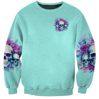 Flower Skull Angel Sweatshirt Stuck Between IDK IDC and IDGAF - Wonder Print Shop