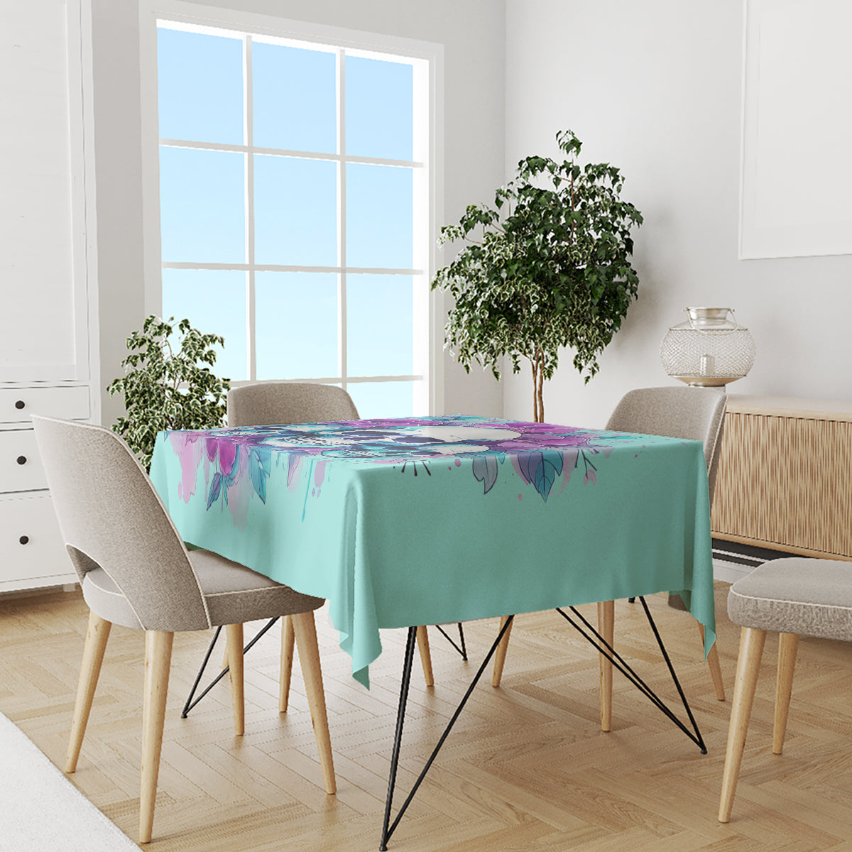 Flower Skull Angel Tablecloth Stuck Between IDK IDC and IDGAF - Wonder Print Shop