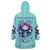 Flower Skull Angel Wearable Blanket Hoodie Stuck Between IDK IDC and IDGAF - Wonder Print Shop