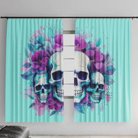Flower Skull Angel Window Curtain Stuck Between IDK IDC and IDGAF - Wonder Print Shop