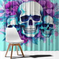 Flower Skull Angel Window Curtain Stuck Between IDK IDC and IDGAF - Wonder Print Shop
