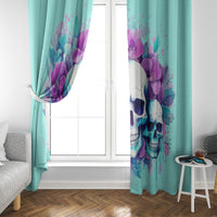 Flower Skull Angel Window Curtain Stuck Between IDK IDC and IDGAF - Wonder Print Shop