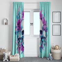Flower Skull Angel Window Curtain Stuck Between IDK IDC and IDGAF - Wonder Print Shop
