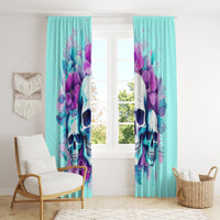 Flower Skull Angel Window Curtain Stuck Between IDK IDC and IDGAF - Wonder Print Shop