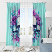 Flower Skull Angel Window Curtain Stuck Between IDK IDC and IDGAF - Wonder Print Shop