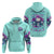 Flower Skull Angel Zip Hoodie Stuck Between IDK IDC and IDGAF - Wonder Print Shop