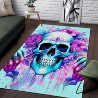 Flower Skull Angel Area Rug I'm A Bitch With A Flow Bullshit Tolerance - Wonder Print Shop