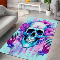 Flower Skull Angel Area Rug I'm A Bitch With A Flow Bullshit Tolerance - Wonder Print Shop