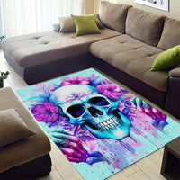 Flower Skull Angel Area Rug I'm A Bitch With A Flow Bullshit Tolerance - Wonder Print Shop