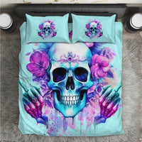 Flower Skull Angel Bedding Set I'm A Bitch With A Flow Bullshit Tolerance - Wonder Print Shop