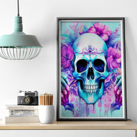 Flower Skull Angel Canvas Wall Art I'm A Bitch With A Flow Bullshit Tolerance - Wonder Print Shop