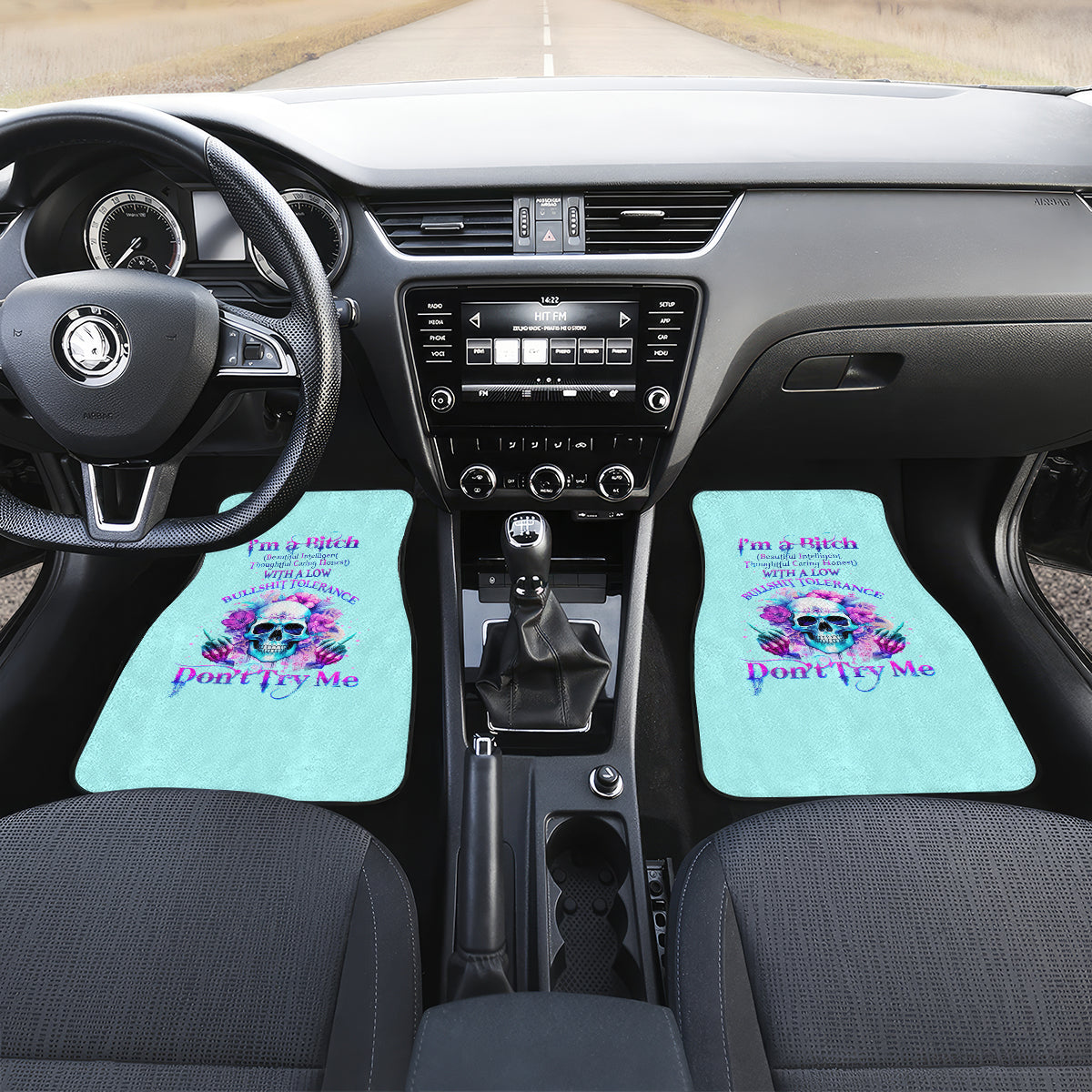 Flower Skull Angel Car Mats I'm A Bitch With A Flow Bullshit Tolerance - Wonder Print Shop