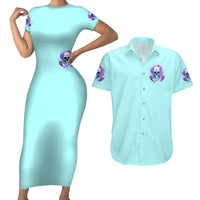 Flower Skull Angel Couples Matching Short Sleeve Bodycon Dress and Hawaiian Shirt I'm A Bitch With A Flow Bullshit Tolerance - Wonder Print Shop