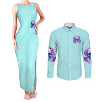 Flower Skull Angel Couples Matching Tank Maxi Dress and Long Sleeve Button Shirt I'm A Bitch With A Flow Bullshit Tolerance - Wonder Print Shop