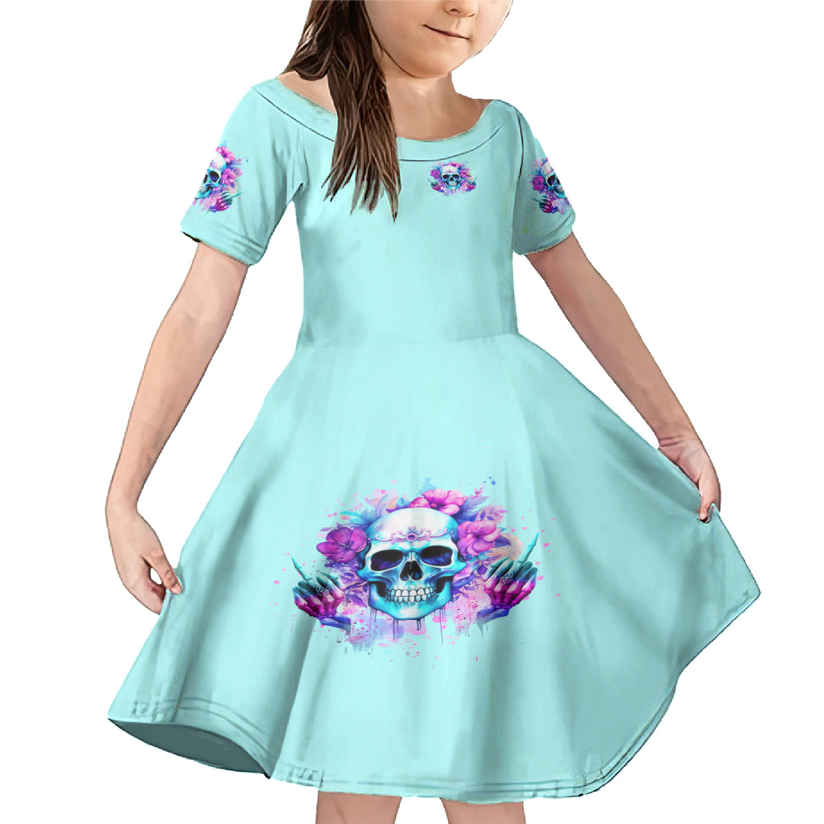 Flower Skull Angel Family Matching Mermaid Dress and Hawaiian Shirt I'm A Bitch With A Flow Bullshit Tolerance - Wonder Print Shop