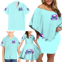 Flower Skull Angel Family Matching Off Shoulder Short Dress and Hawaiian Shirt I'm A Bitch With A Flow Bullshit Tolerance - Wonder Print Shop