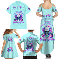 Flower Skull Angel Family Matching Summer Maxi Dress and Hawaiian Shirt I'm A Bitch With A Flow Bullshit Tolerance - Wonder Print Shop
