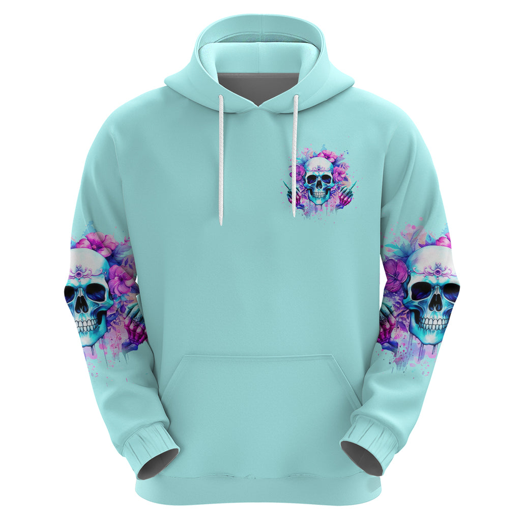 Flower Skull Angel Hoodie I'm A Bitch With A Flow Bullshit Tolerance - Wonder Print Shop