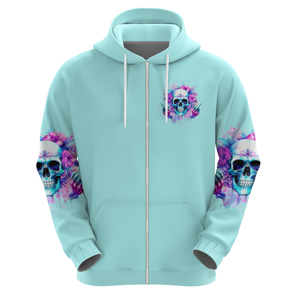 Flower Skull Angel Hoodie I'm A Bitch With A Flow Bullshit Tolerance - Wonder Print Shop