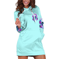 Flower Skull Angel Hoodie Dress I'm A Bitch With A Flow Bullshit Tolerance - Wonder Print Shop