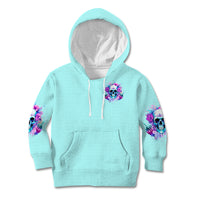 Flower Skull Angel Kid Hoodie I'm A Bitch With A Flow Bullshit Tolerance - Wonder Print Shop