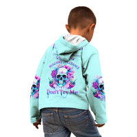 Flower Skull Angel Kid Hoodie I'm A Bitch With A Flow Bullshit Tolerance - Wonder Print Shop