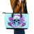 Flower Skull Angel Leather Tote Bag I'm A Bitch With A Flow Bullshit Tolerance - Wonder Print Shop