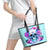 Flower Skull Angel Leather Tote Bag I'm A Bitch With A Flow Bullshit Tolerance - Wonder Print Shop