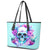 Flower Skull Angel Leather Tote Bag I'm A Bitch With A Flow Bullshit Tolerance - Wonder Print Shop