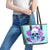 Flower Skull Angel Leather Tote Bag I'm A Bitch With A Flow Bullshit Tolerance - Wonder Print Shop