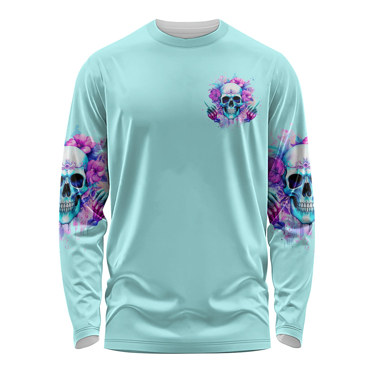 Flower Skull Angel Long Sleeve Shirt I'm A Bitch With A Flow Bullshit Tolerance - Wonder Print Shop