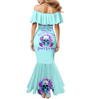 Flower Skull Angel Mermaid Dress I'm A Bitch With A Flow Bullshit Tolerance - Wonder Print Shop