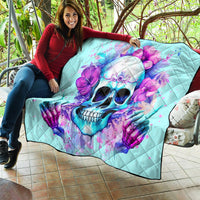 Flower Skull Angel Quilt I'm A Bitch With A Flow Bullshit Tolerance - Wonder Print Shop