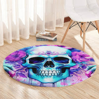 Flower Skull Angel Round Carpet I'm A Bitch With A Flow Bullshit Tolerance