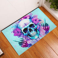 Flower Skull Angel Rubber Doormat I'm A Bitch With A Flow Bullshit Tolerance - Wonder Print Shop