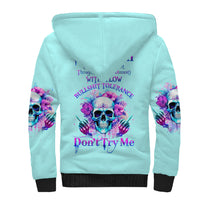 Flower Skull Angel Sherpa Hoodie I'm A Bitch With A Flow Bullshit Tolerance - Wonder Print Shop
