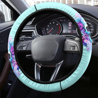 Flower Skull Angel Steering Wheel Cover I'm A Bitch With A Flow Bullshit Tolerance - Wonder Print Shop