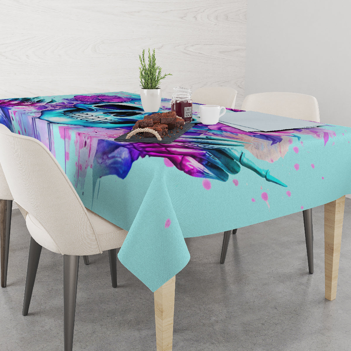 Flower Skull Angel Tablecloth I'm A Bitch With A Flow Bullshit Tolerance - Wonder Print Shop
