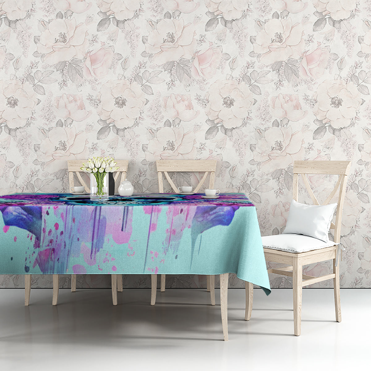 Flower Skull Angel Tablecloth I'm A Bitch With A Flow Bullshit Tolerance - Wonder Print Shop