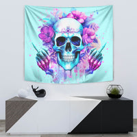 Flower Skull Angel Tapestry I'm A Bitch With A Flow Bullshit Tolerance - Wonder Print Shop