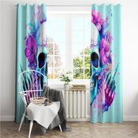 Flower Skull Angel Window Curtain I'm A Bitch With A Flow Bullshit Tolerance - Wonder Print Shop