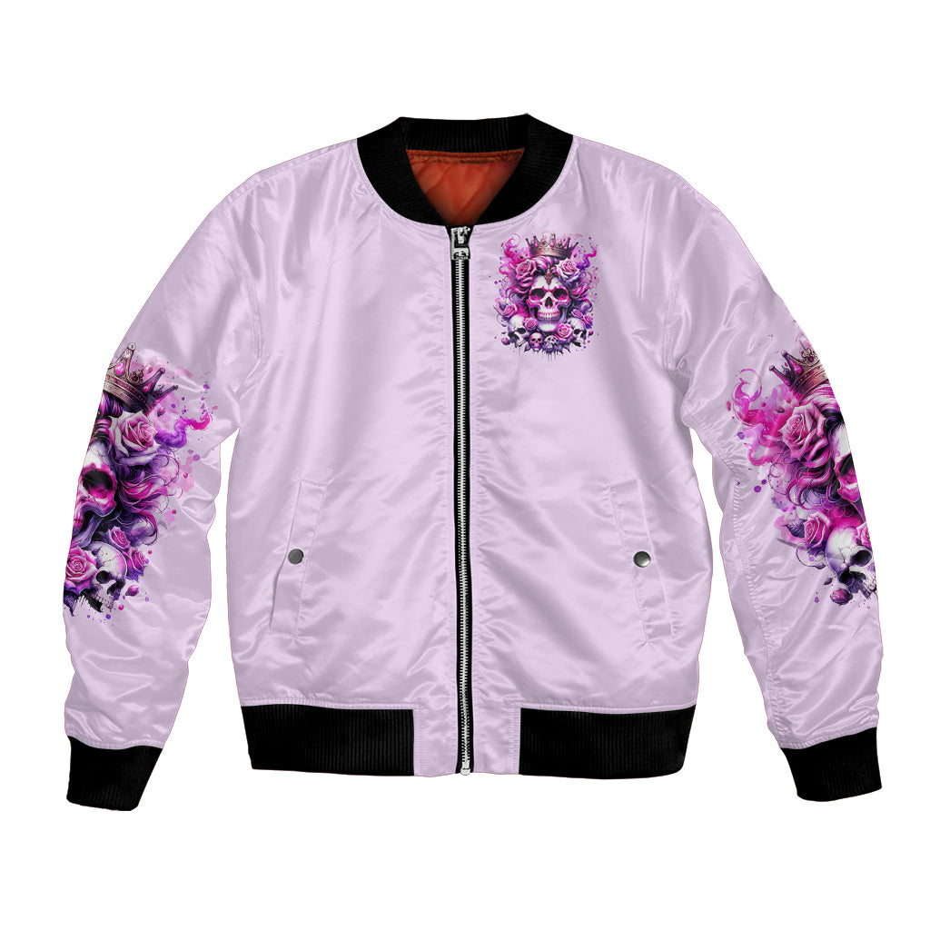 Rose Skull Bomber Jacket Bitch I'm The Fucking Queen - Wonder Print Shop