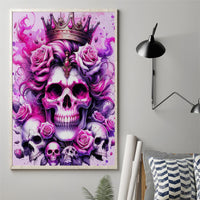 Rose Skull Canvas Wall Art Bitch I'm The Fucking Queen - Wonder Print Shop