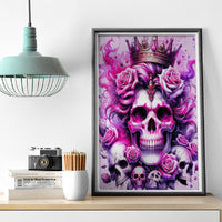 Rose Skull Canvas Wall Art Bitch I'm The Fucking Queen - Wonder Print Shop