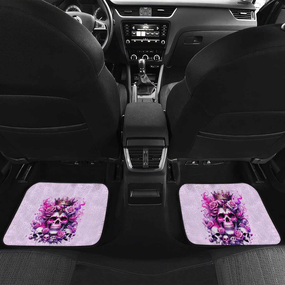 Rose Skull Car Mats Bitch I'm The Fucking Queen - Wonder Print Shop