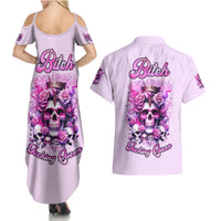 Rose Skull Couples Matching Summer Maxi Dress and Hawaiian Shirt Bitch I'm The Fucking Queen - Wonder Print Shop