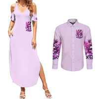 Rose Skull Couples Matching Summer Maxi Dress and Long Sleeve Button Shirt Bitch I'm The Fucking Queen - Wonder Print Shop