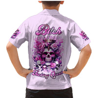 Rose Skull Family Matching Mermaid Dress and Hawaiian Shirt Bitch I'm The Fucking Queen - Wonder Print Shop