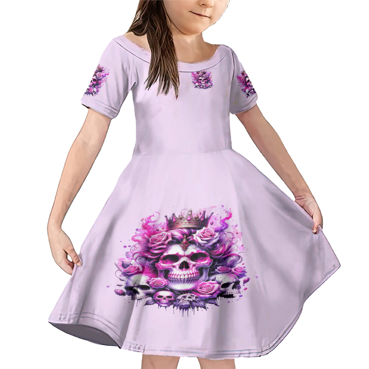 Rose Skull Family Matching Mermaid Dress and Hawaiian Shirt Bitch I'm The Fucking Queen - Wonder Print Shop