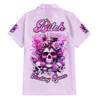 Rose Skull Family Matching Off Shoulder Maxi Dress and Hawaiian Shirt Bitch I'm The Fucking Queen - Wonder Print Shop